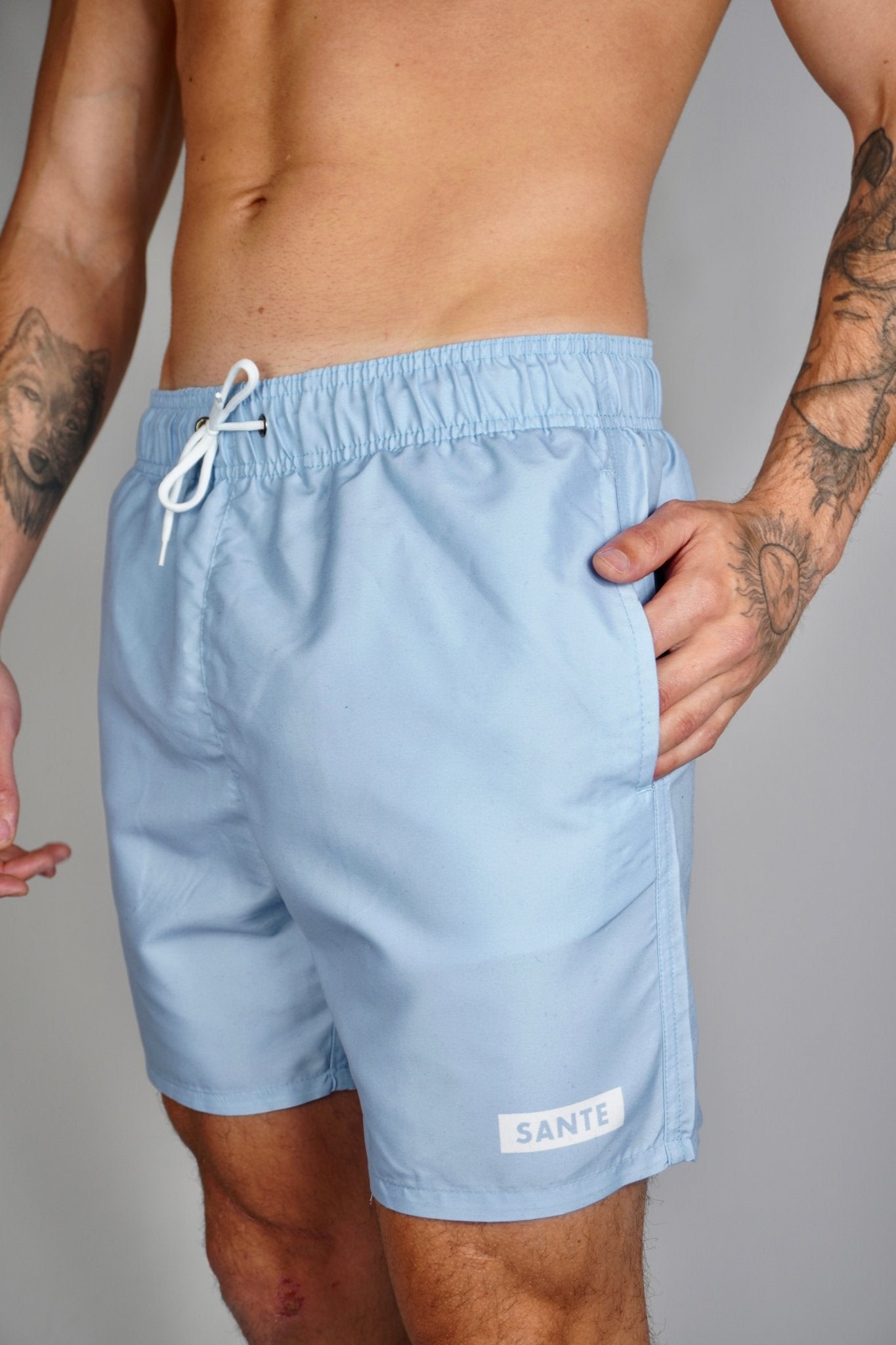 Classic Light Blue Swim Shorts - SANTE Swimwear