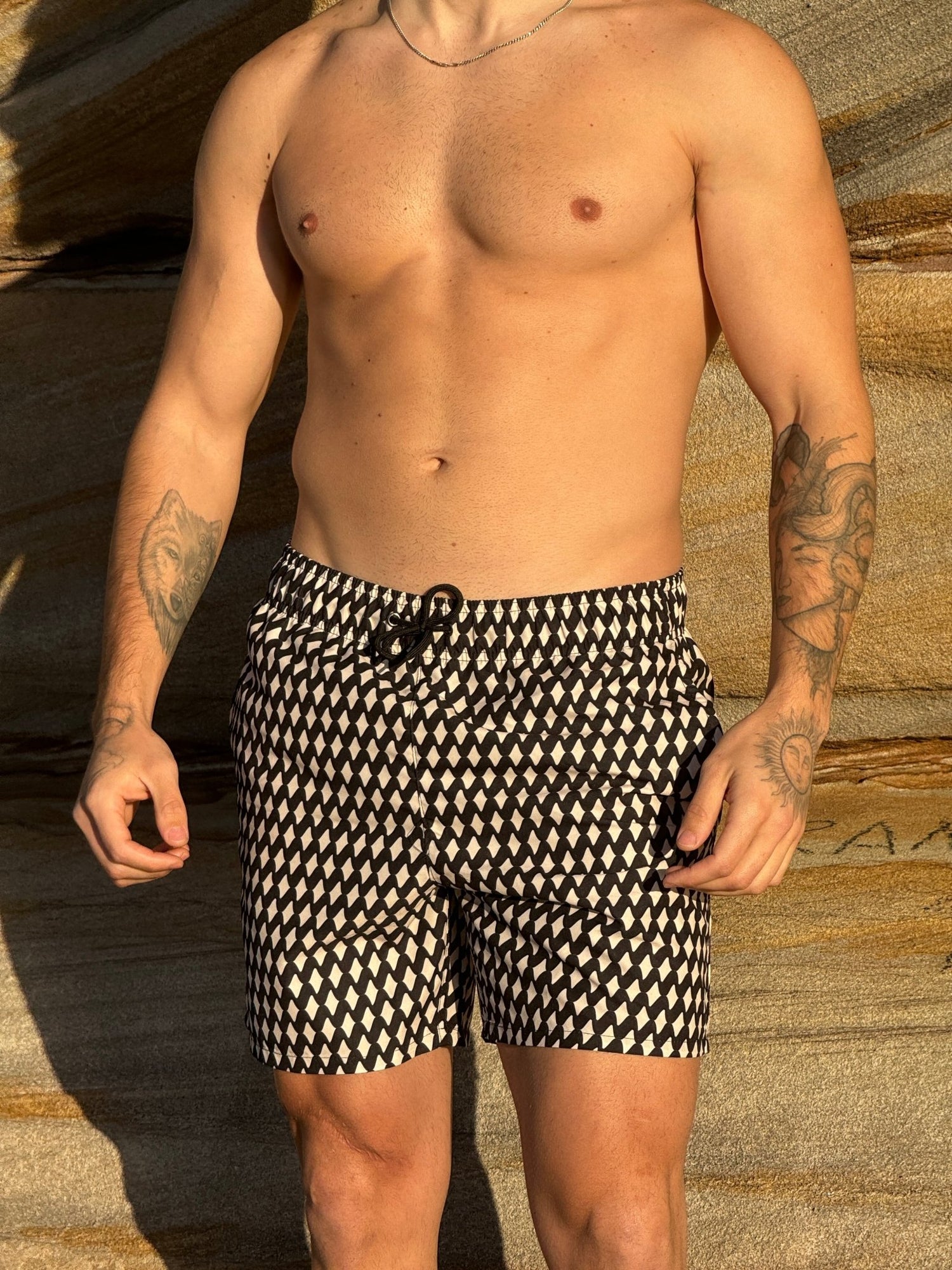 Patterned Swim Trunks - SANTE Swimwear