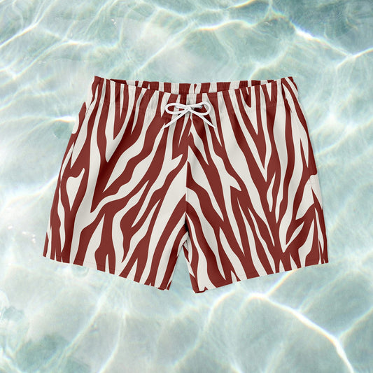 Brown Zebra Swim Shorts - SANTE Swimwear