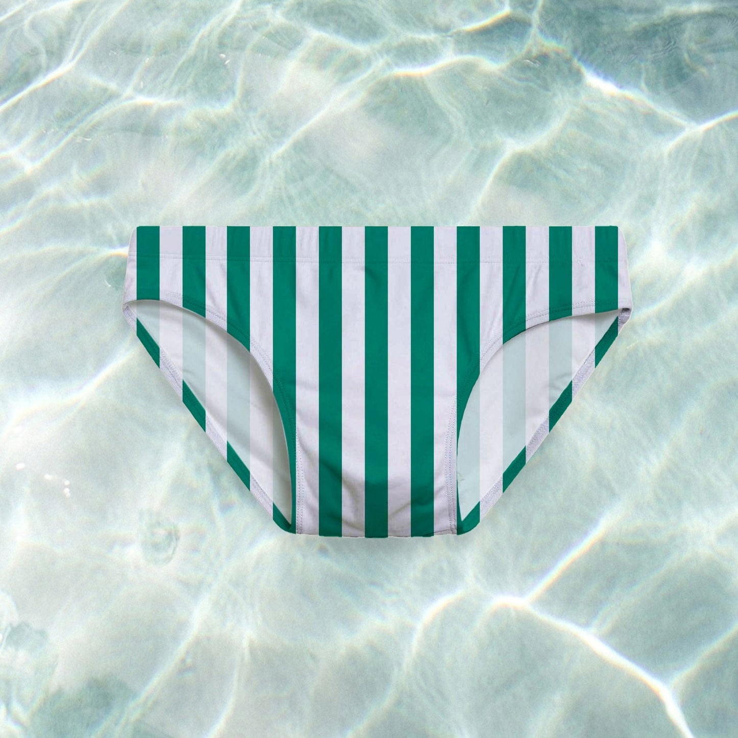 Green Stripe Swim Briefs - SANTE Swimwear