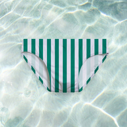 Green Stripe Swim Briefs - SANTE Swimwear